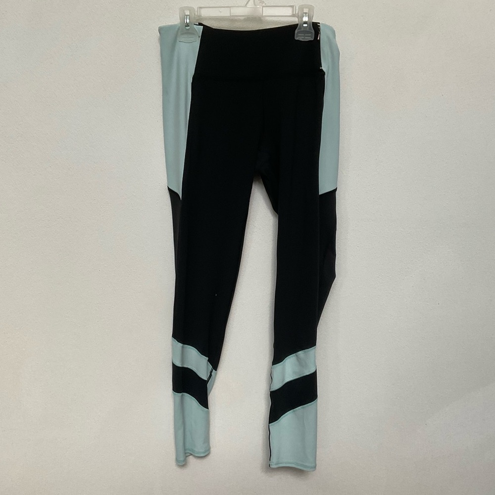 Calia Black, Mint Colorblock Workout Leggings Waistband Pockets Size Medium